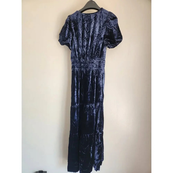 NWT Anthropologie The Somerset Maxi Dress Velvet Edition Size XXS Navy #NA414 - Picture 6 of 11